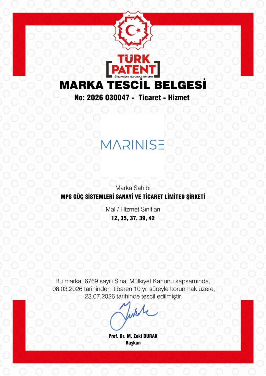 MARINISE Tescilli Bir Marka